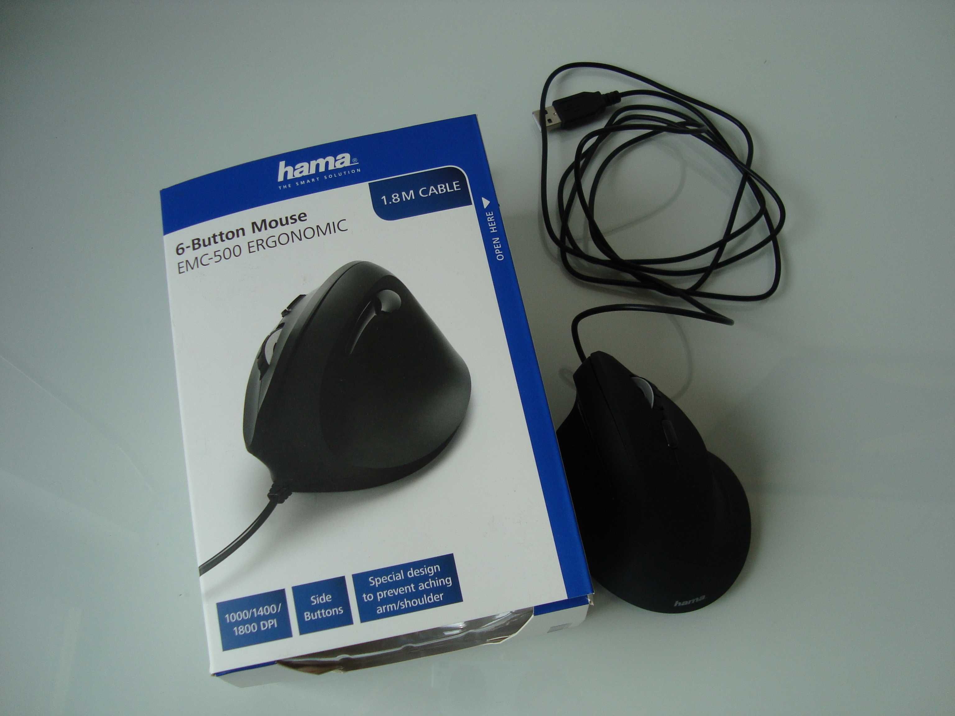 Mysz ergonomiczna przewodowa Hama EMC-500