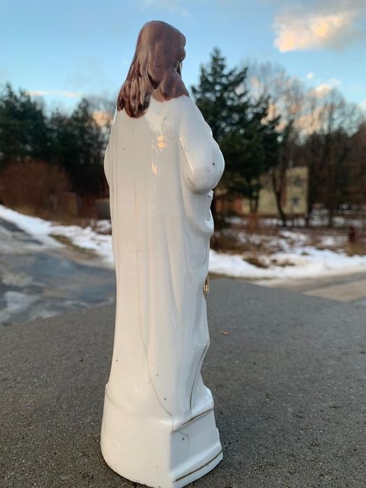 Przedwojenna Figurka Jezus Porcelana Śląsk? Ręcznie malowana