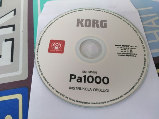 INSTRUKCJA OBSŁUGI - Korg Pa1000 Pa700 - oryginał PL -CD
