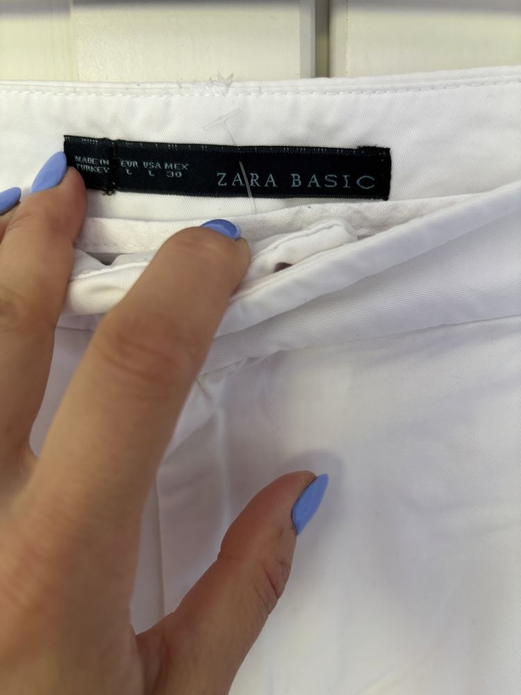 Zara basic chinos chinosy białe materiałowe eleganckie spodnie 40 L