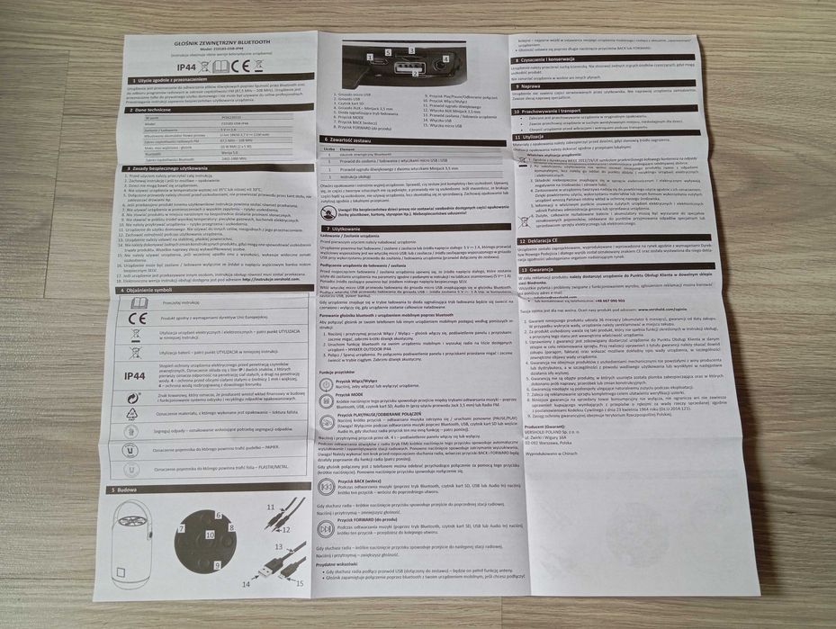 Hykker Głośnik Przenośny Bluetooth Zewnętrzny czarny 10W/ RadioFM /5h