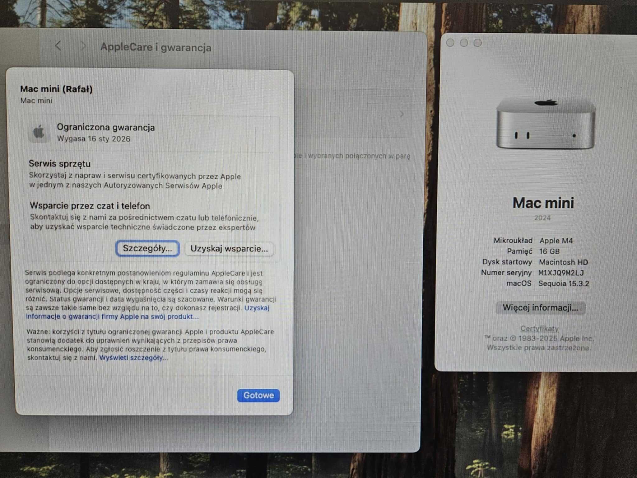 Apple Mac Mini 2024 M4 16GB RAM 256GB Dysk SSD macOS na gwarancji