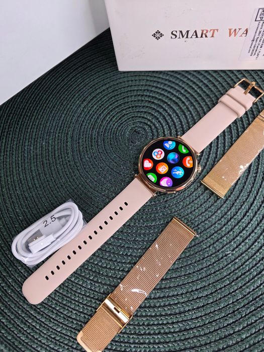 Złoty Smartwatch Damski LIGE 8gen Połączenia Bluetooth 2 paski NOWY