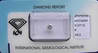 BRYLANT 0.277 ct VS2 F 4,07 mm Certyfikat IGI Diament