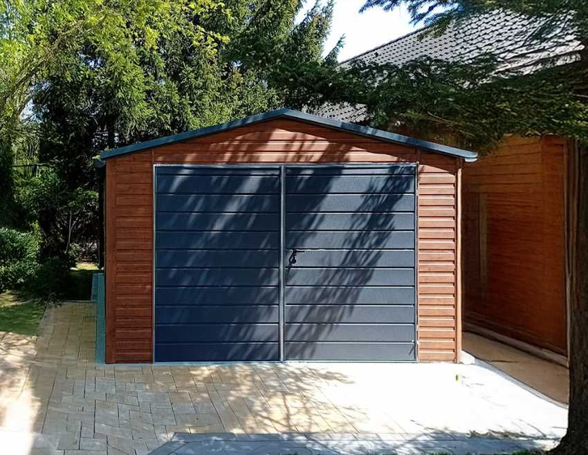 Garaż blaszany 4x5, jednostanowiskowe garaże, drewnopodobne garaże
