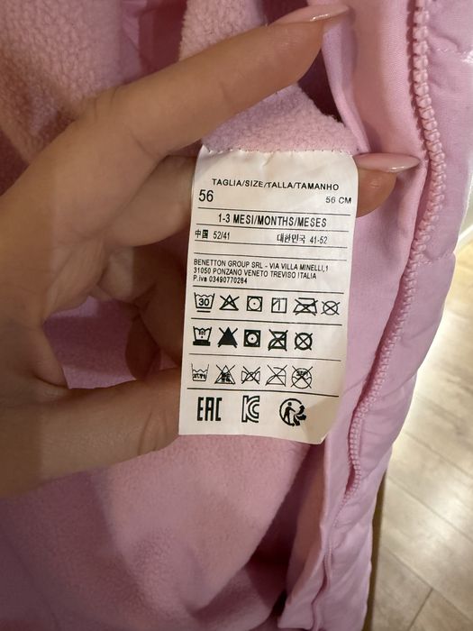 Дитячий комбінезон для дівчинки, зимовий комбінезон 56