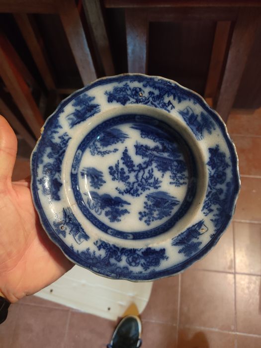 Prato Kirkee em faiança Inglesa da J. Meir & Son do Séc XIX