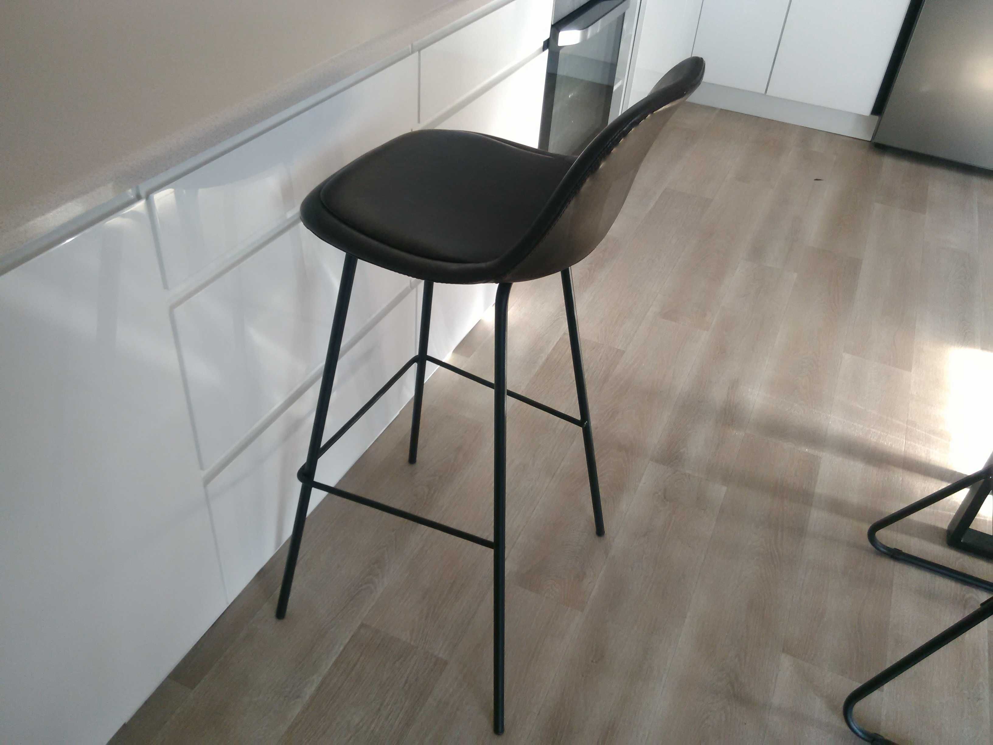 NOWE krzesło barowe hoker NEW DESIGN LOFT czarny mat + brąz