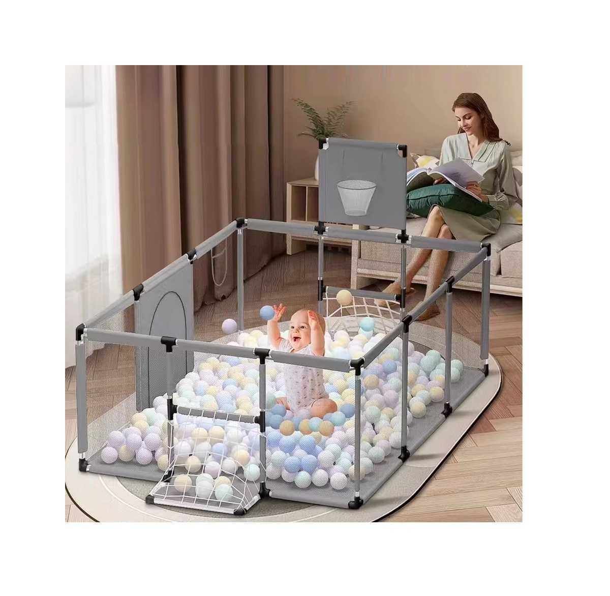 Kojec dla dziecka dziecięcy z kulkami 230x130 duży
