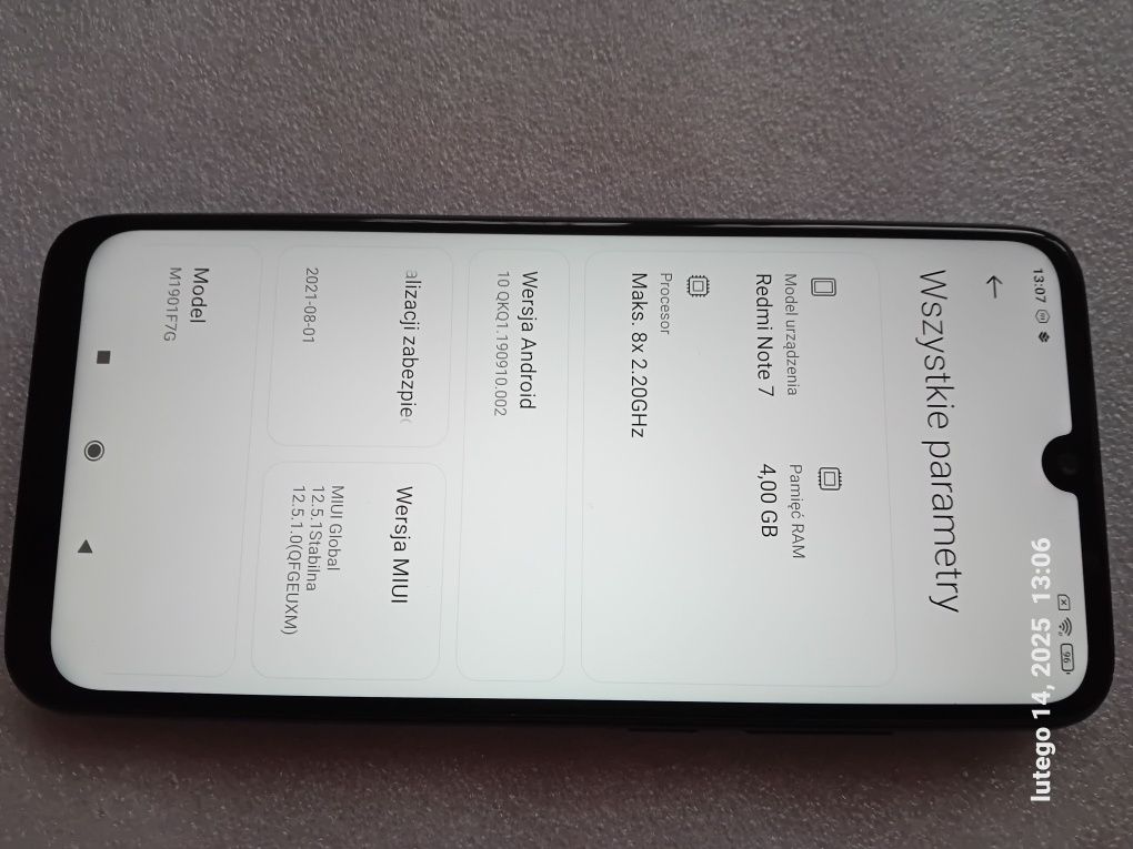 Xiaomi Redmi Note 7 NFC 4/64GB Nagrywanie rozmów tel.