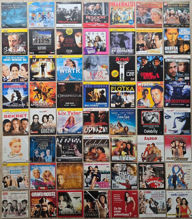 Filmy na DVD (5 zł/szt.), stan BDB, dużo hitów, polskie wydania