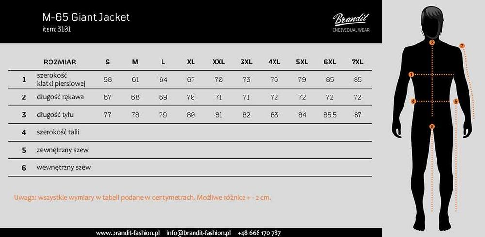 Brandit kurtka męska parka z kapturem M65 Giant rozmiar 5XL