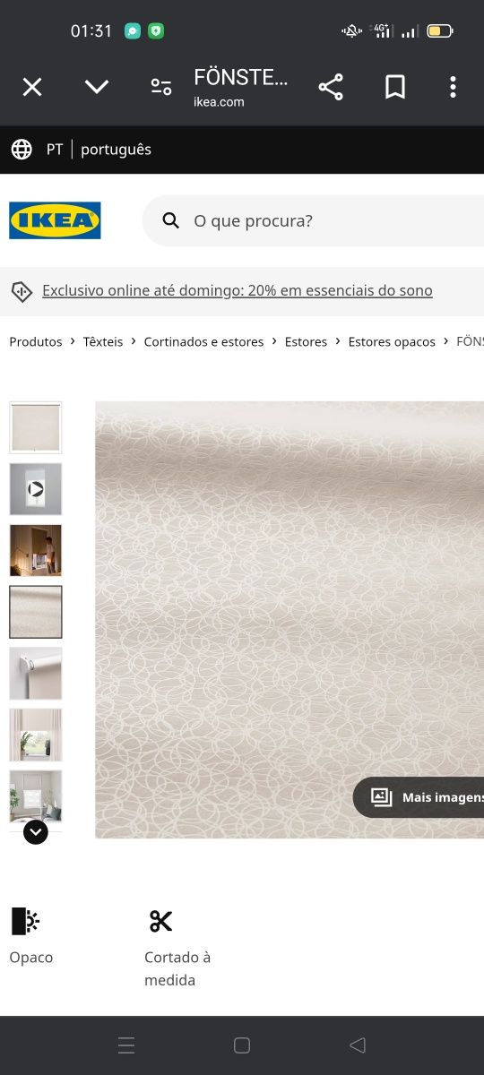 Estores de correr opaco, bege IKEA. NOVO