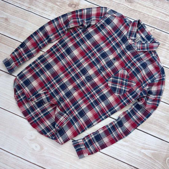 !Solid Modna Koszula Męska Flanelowa w Kratkę Bawełna Rozmiar L !Solid