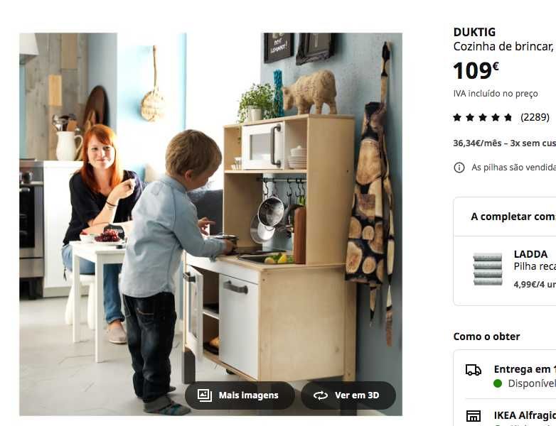 Cozinha de brincar Ikea para crianças em óptimo estado
