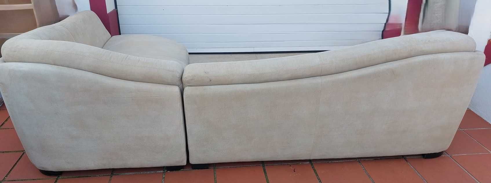 Sofá chaise-longue bege