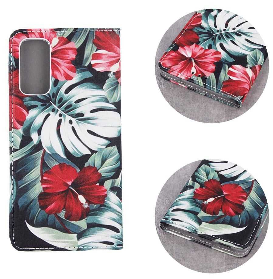 Etui z klapką do Samsung Galaxy A21s kolor: red flower