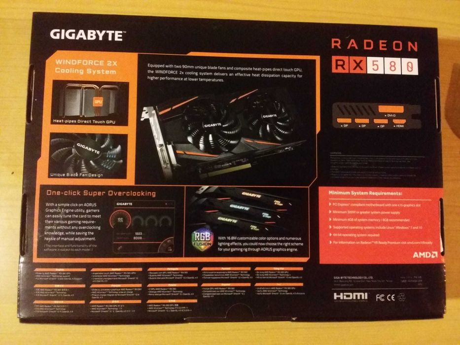 Gigabyte Radeon RX 580 Gaming 8GB GDDR5 w bardzo dobrym stanie