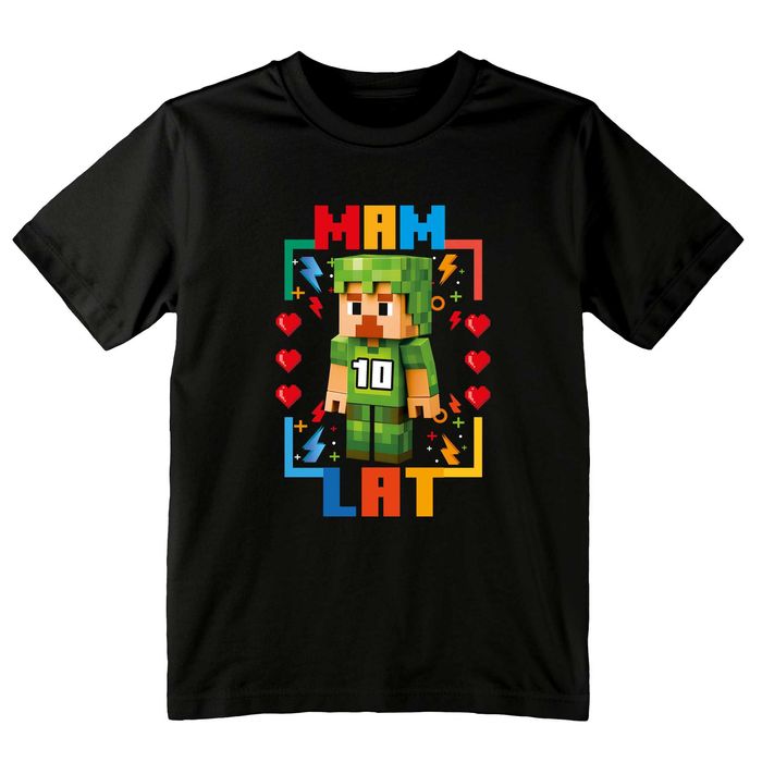 koszulka urodziny 10 lat, koszulka Minecraft, koszulka gra Minecraft