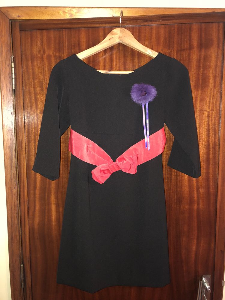 Vestido preto liso menina 8-12 anos