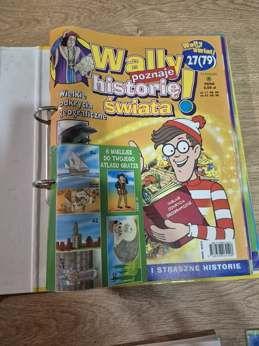 Wally poznaje historię świata cała seria z naklejkami lata 90-te