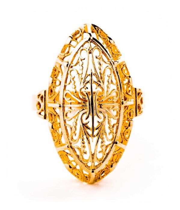 Złoty Pierścionek - Pestka - Pająk - 6,34g - WARMET B-623 - PRL