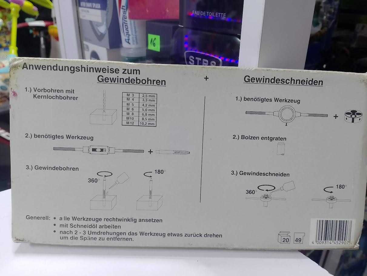 Zestaw do gwintowania, zestaw gwintów 20 elementów