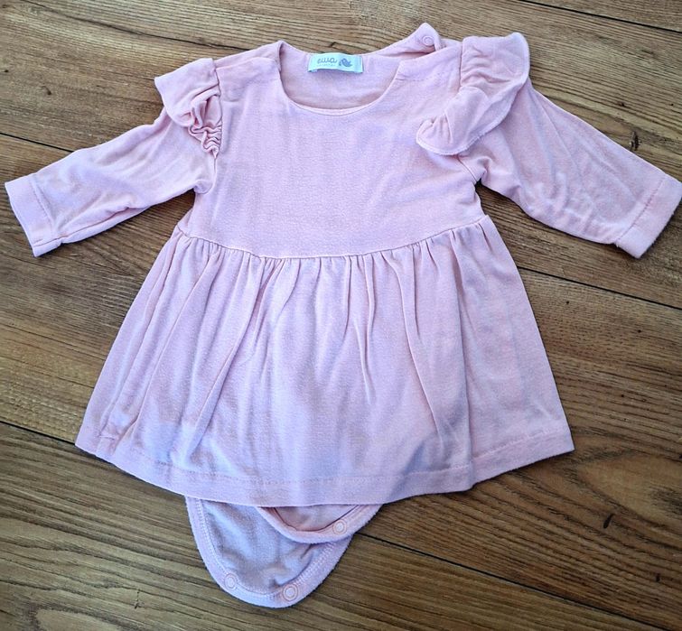 Body z sukienką dziewczęce, falbanka rozmiar 62