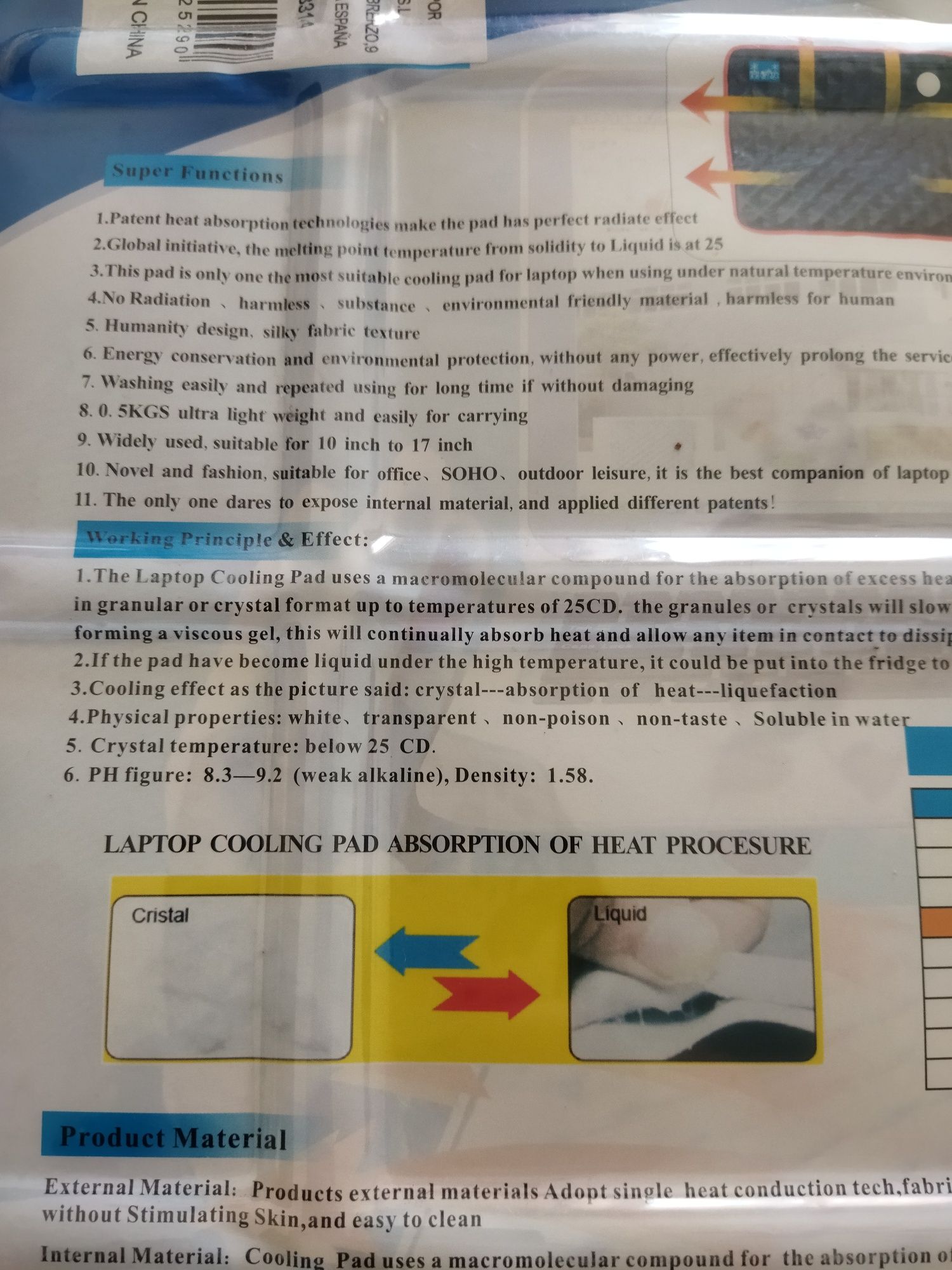 Cooling pad de cristais para portatil