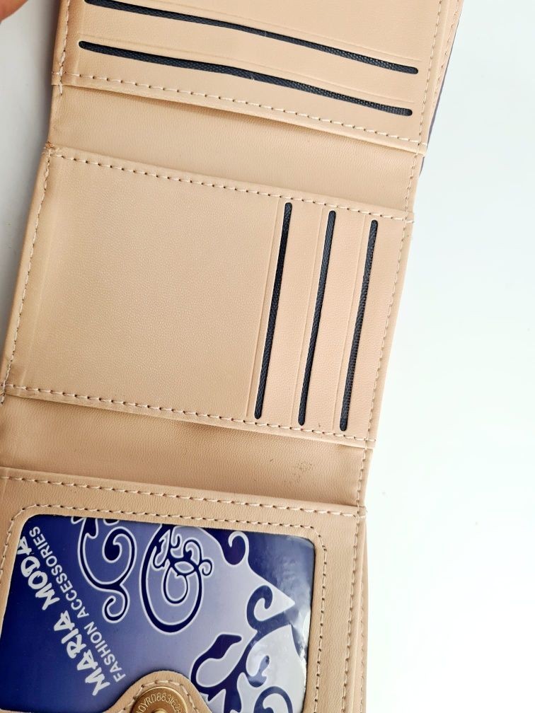 Pastelowy modny portfel damski Fiolet jasny nowy