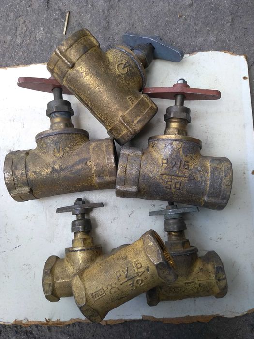 Вентиль, кран пожарный Ду-50 латунный прямой, вентиль Ду32.