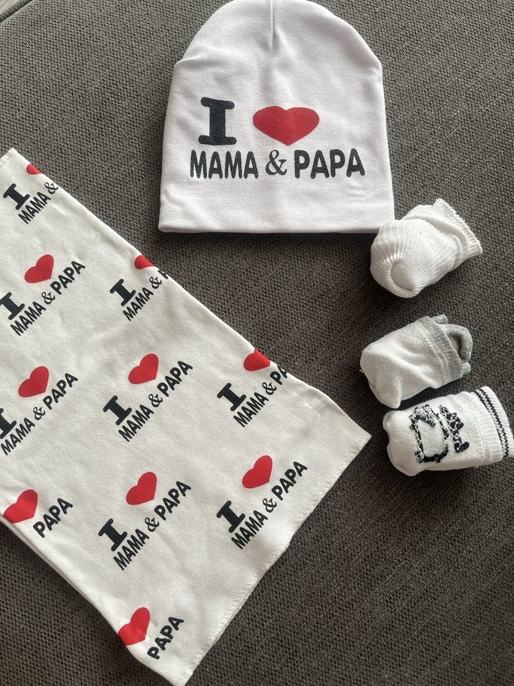 Czapka komin wiosna jesien mama tata