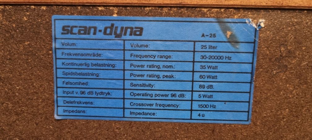 Kolumny monitory SCAN-DYNA A-25. Hi-fi stereo