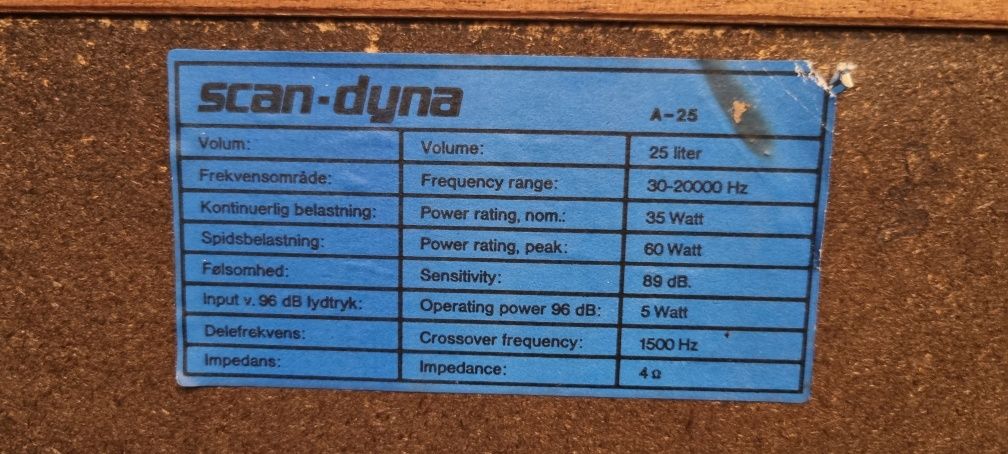 Kolumny SCAN-DYNA A-25. Hi-fi stereo