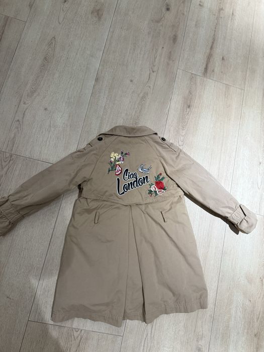 Утеплений тренч плащ для дівчинки Zara 6-7 116-122см