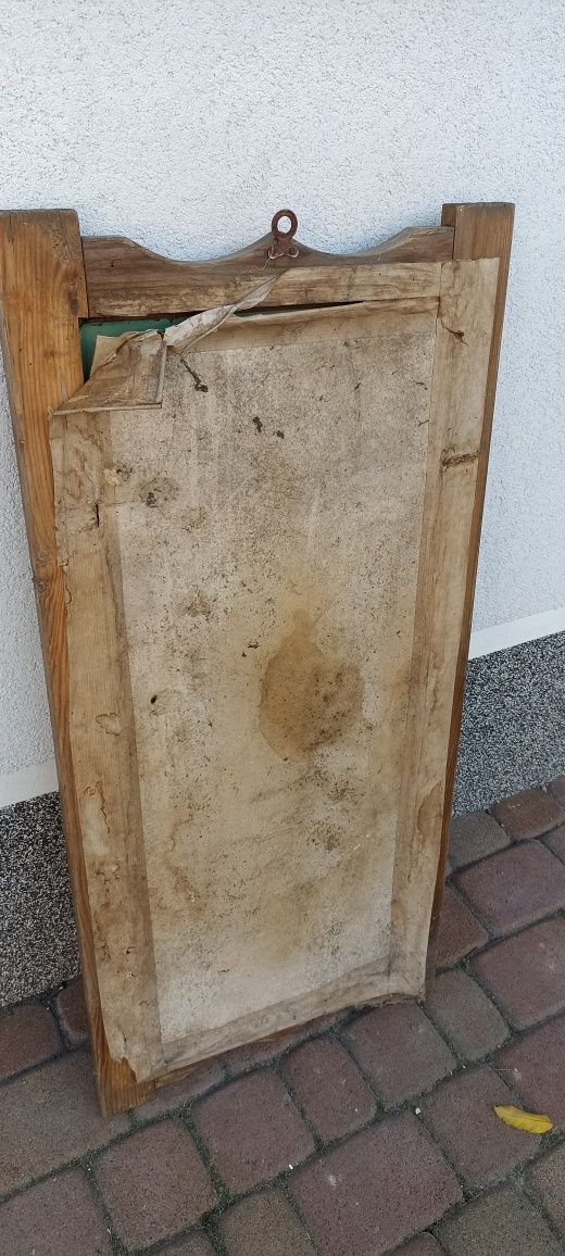 Stare lustro drewniana rama 40x95cm