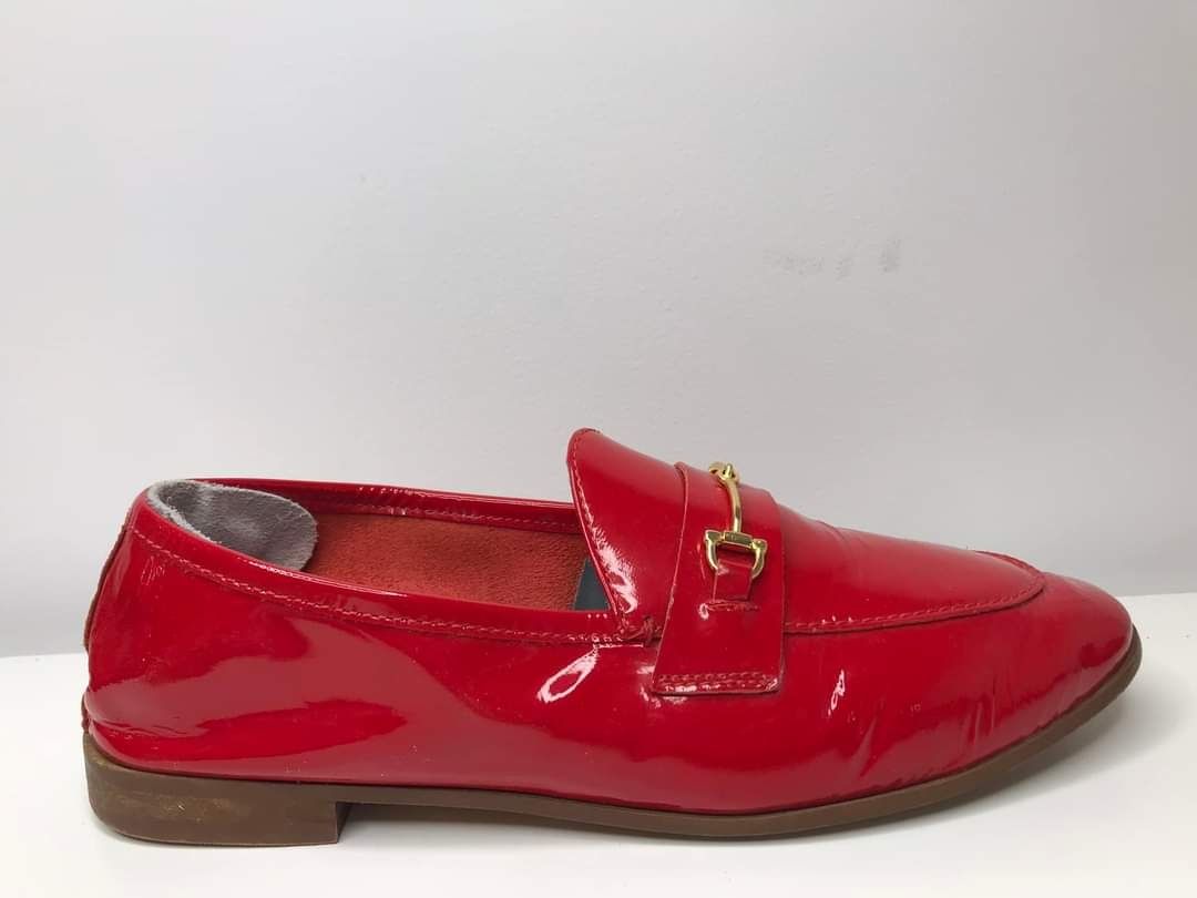Mokasyny lakierowane TopShop  Rozmiar 37 Czerwone