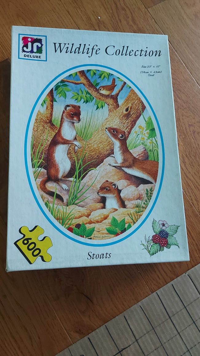 Jr deluxe puzzle 600 wildlife collection stoats