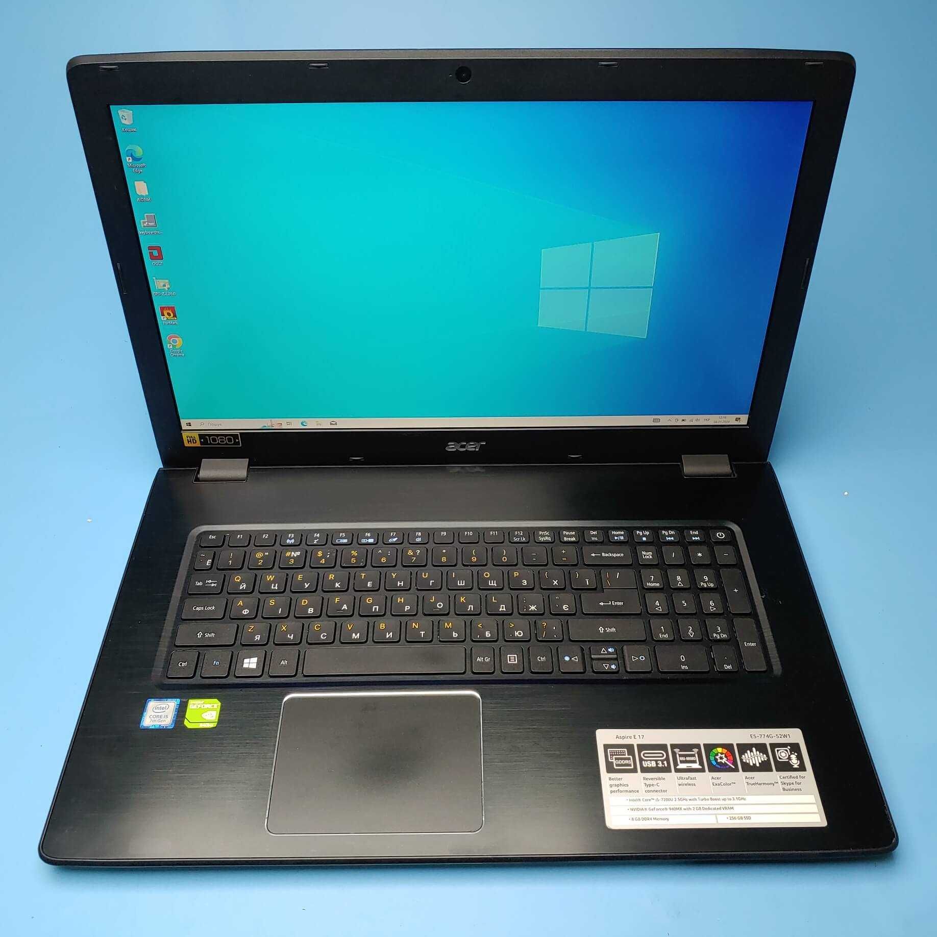 Ноутбук Acer Aspire E5-774G-52W1(i5-7200U/RAM 8GB/GeForce 940MX)(6986)