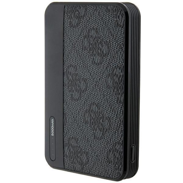 Powerbank Guess 15W 5000mAh 4G Leather Metal Logo Black