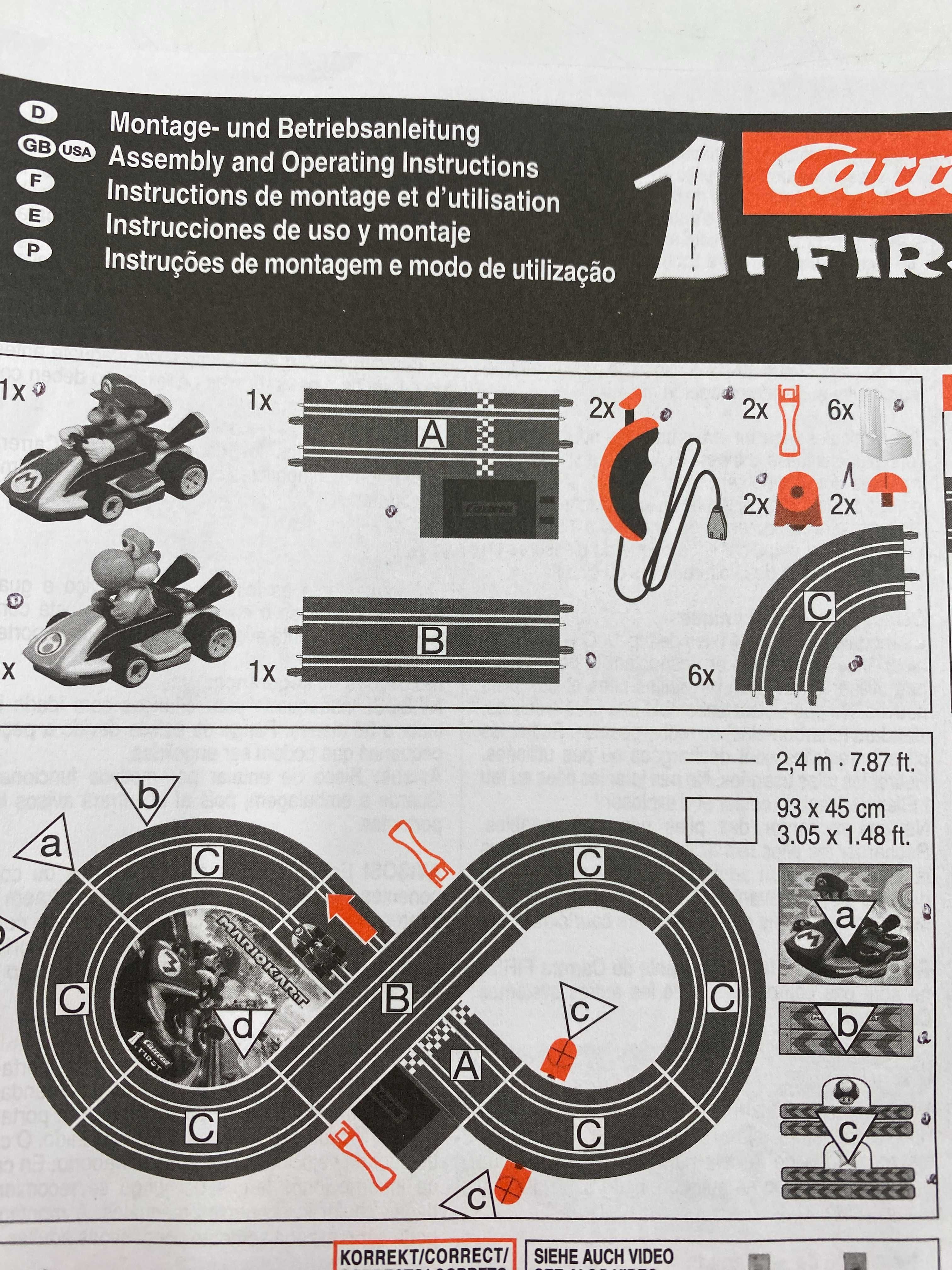 Carrera Tor samochodowy First Yoshi Nintendo Mario Kart 2,4 m