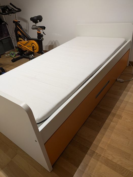 Cama individual 90x200 com gavetão, colchões IKEA
