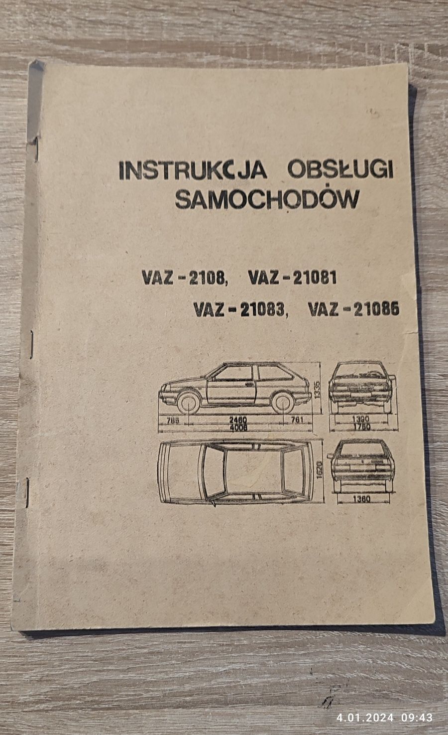 Instrukcja obsługi samochodów Łada Vaz-2108, Vaz-21081 Prl