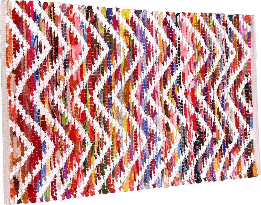 Dywan Prostokątny z Naturalnej Juty Ręcznie Tkany 60x90 cm Kolorowy