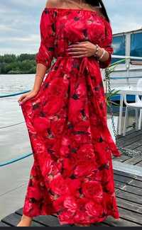 Sukienka hiszpanka w piwonie. S/M/L