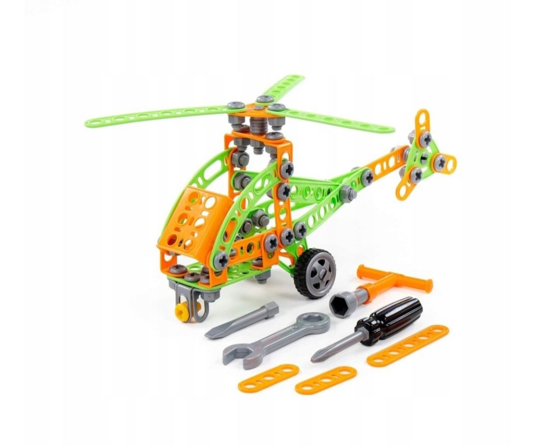 Klocki konstrukcyjne zestaw samolot helikopter Mały Inżynier  Polesie