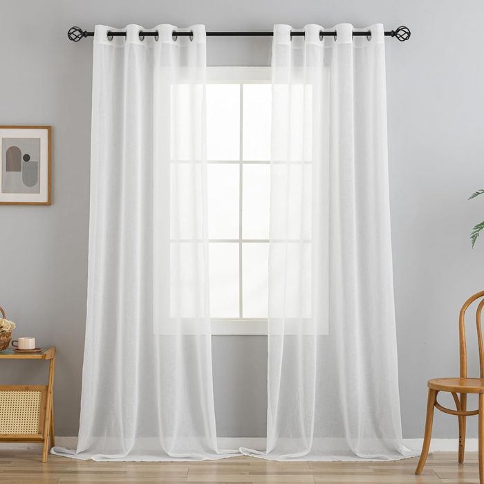Zasłony woalowe imitacja lnu 245x140