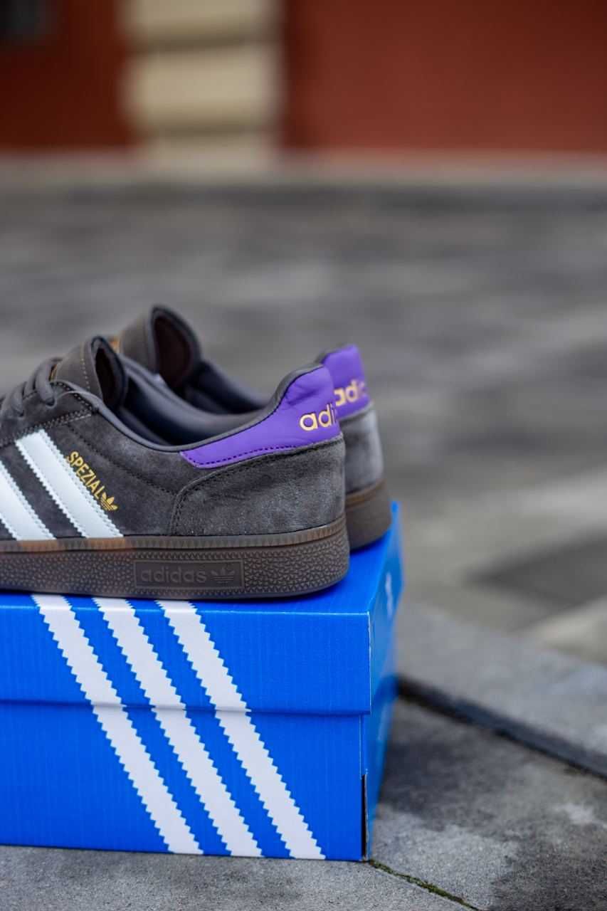 Мужские кроссовки Adidas Handball Spezial Grey/White/Violet. 41-45