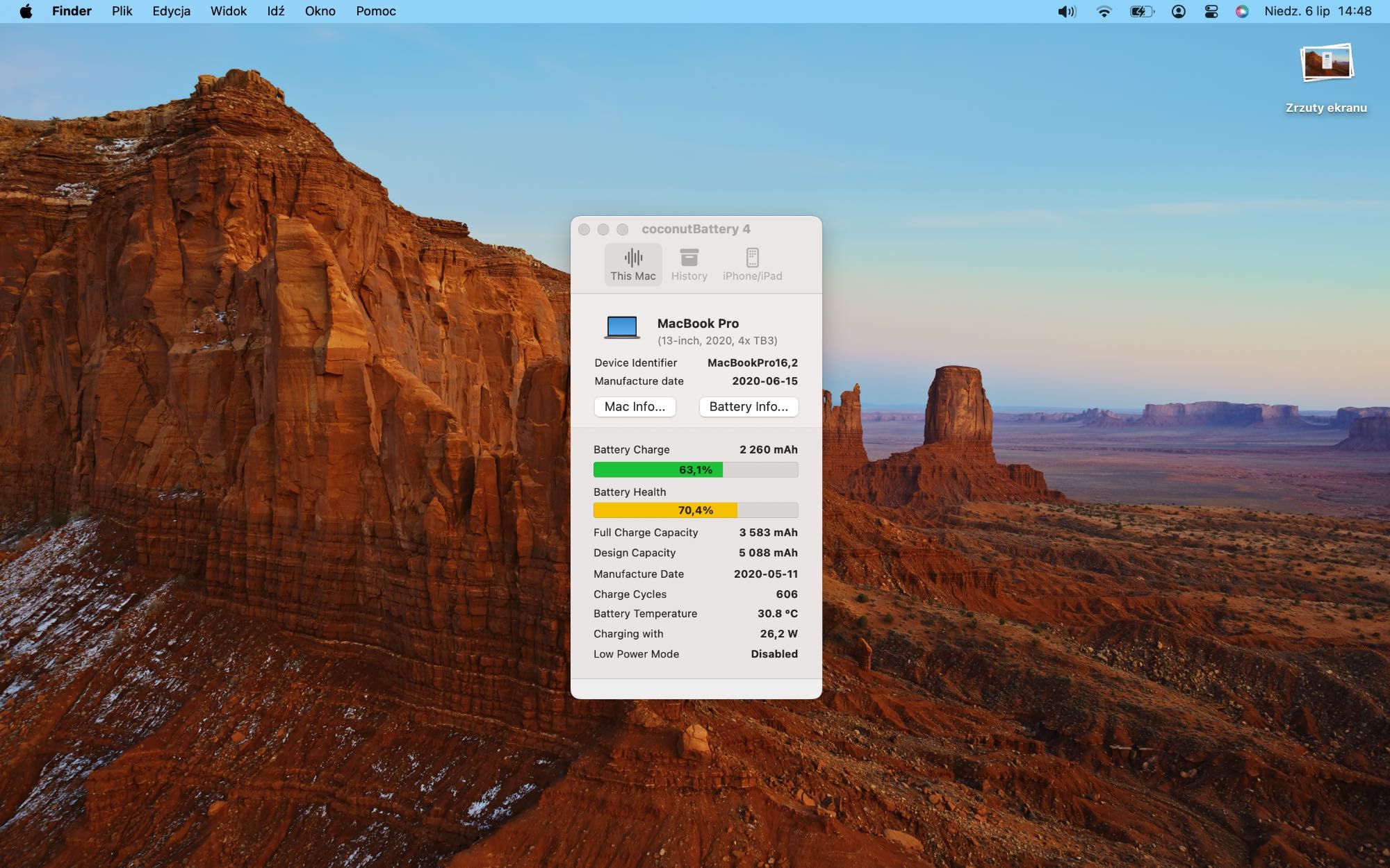 Apple MacBook Pro 13" 2020 16/512 GB (A2251) - 4 porty thunderbolt