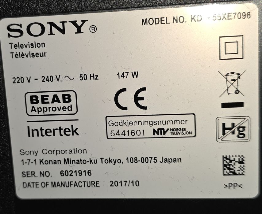 TV LED 55 Polegadas Sony 55XE7096 4K